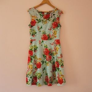 Lace Floral Fit and Flare Dress